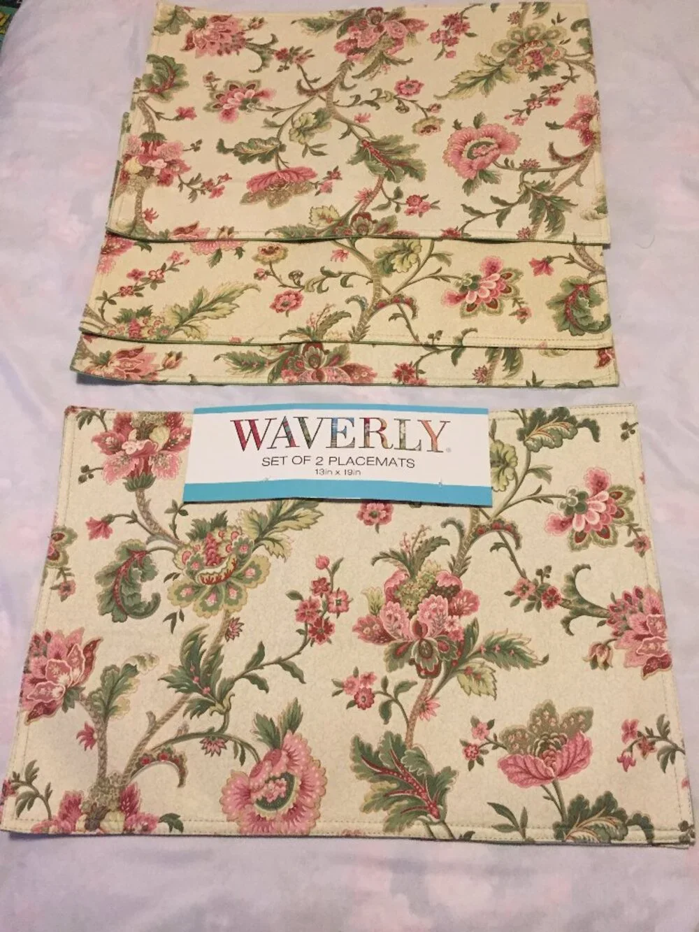 Set of 5 Waverly Floral Paisley Placemats 13